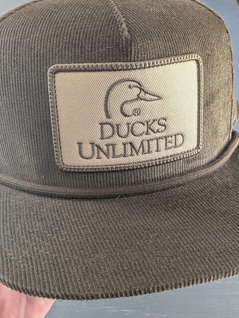 Ducks Unlimited Men's Olive Corduroy Patch Hat